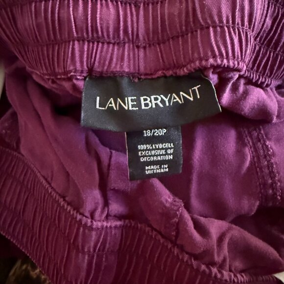 Lane Bryant Cargo Capris Purple Women's 18/20 Drawstring Elastic Waist - Picture 3 of 3